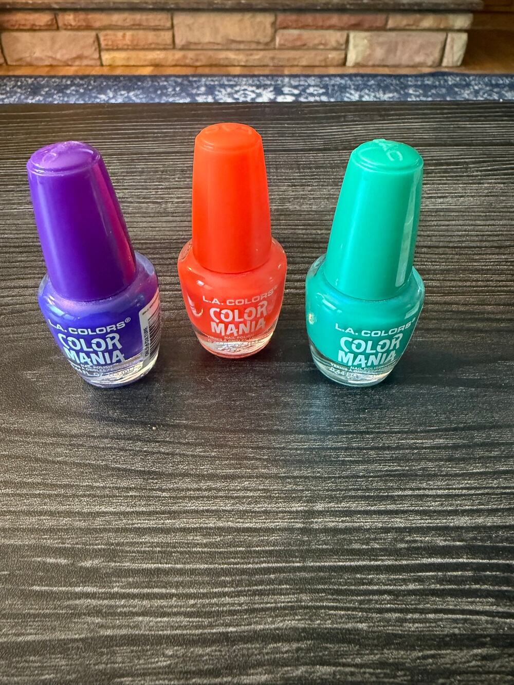 NEW L.A. COLORS Color Mania Green, Orange and Purple Neon Polish Bundle